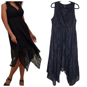 NWT Torrid midi lace stretch black dress women's size Large